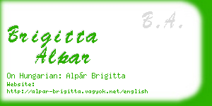 brigitta alpar business card